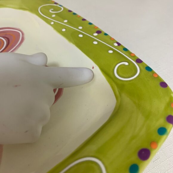 Hand Painted Square Ceramic Plate By Wild Orchid Designs Michelle Elliott - Picture 6 of 7